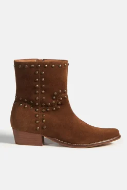 Bryan Stepwise Saltos|Calçado De Couro-Joanne Botim Castanho