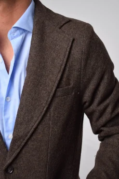 Cloking Blazers|Blazers-Lã americana com pied-de-poule Castanho