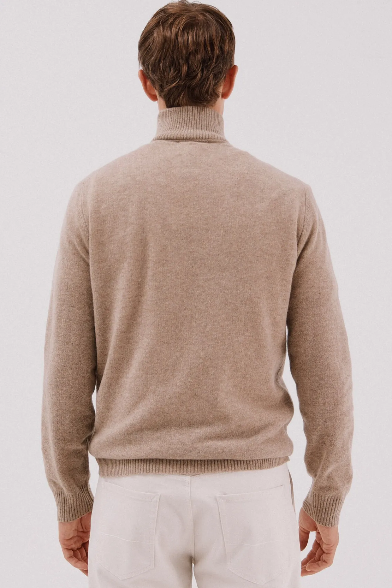 Cortefiel Camisolas-Lã de cordeiro com gola aberta Castanho