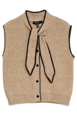 Vero Moda Coletes-Laçada de colete com malha Castanho