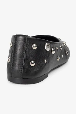 Popa Sabrinas|Calçado De Couro-Lady Etoile Dançarina Cravejada Preto