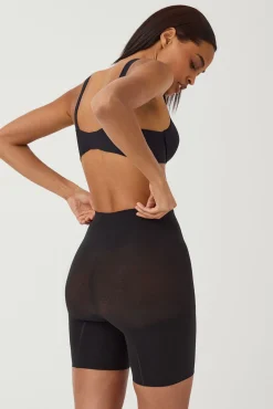 Spanx Roupa Interior-Lange Shorts mittlere Kompression Nude preto