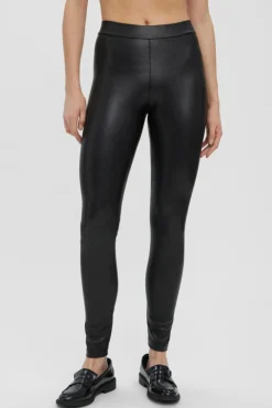 Vero Moda Calças-Leggings de polipele Preto