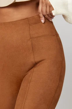 Spanx Calças-Leggings moldadoras efeito camurça vison