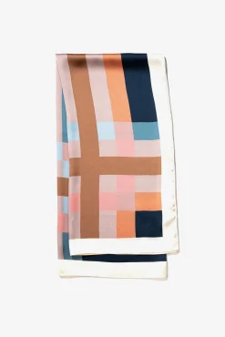 Vilanova Cachecol-Lenço de cetim com estampado geométrica Multicolorido