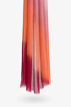 Vilanova Cachecol-Lenço retangular com gradiente de cores vermelho