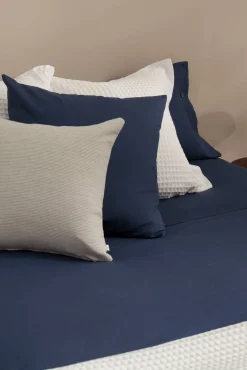 Textura Conjuntos De Roupa De Cama-Lençol algodão orgânico. Cama 150-160 cm. azul