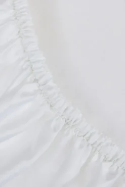 Bassols Conjuntos De Roupa De Cama-Lençol Bajera Satén 400 Hilos Cama 180 cm Branco