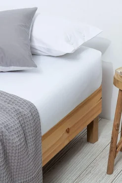 Textura Conjuntos De Roupa De Cama-Lençol de baixo algodão percal. Cama 105-110 cm. branco