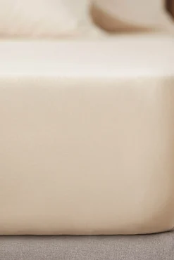 Bassols Conjuntos De Roupa De Cama-Lençol de baixo com elástico Sahara em algodão lavado fosco Tostado