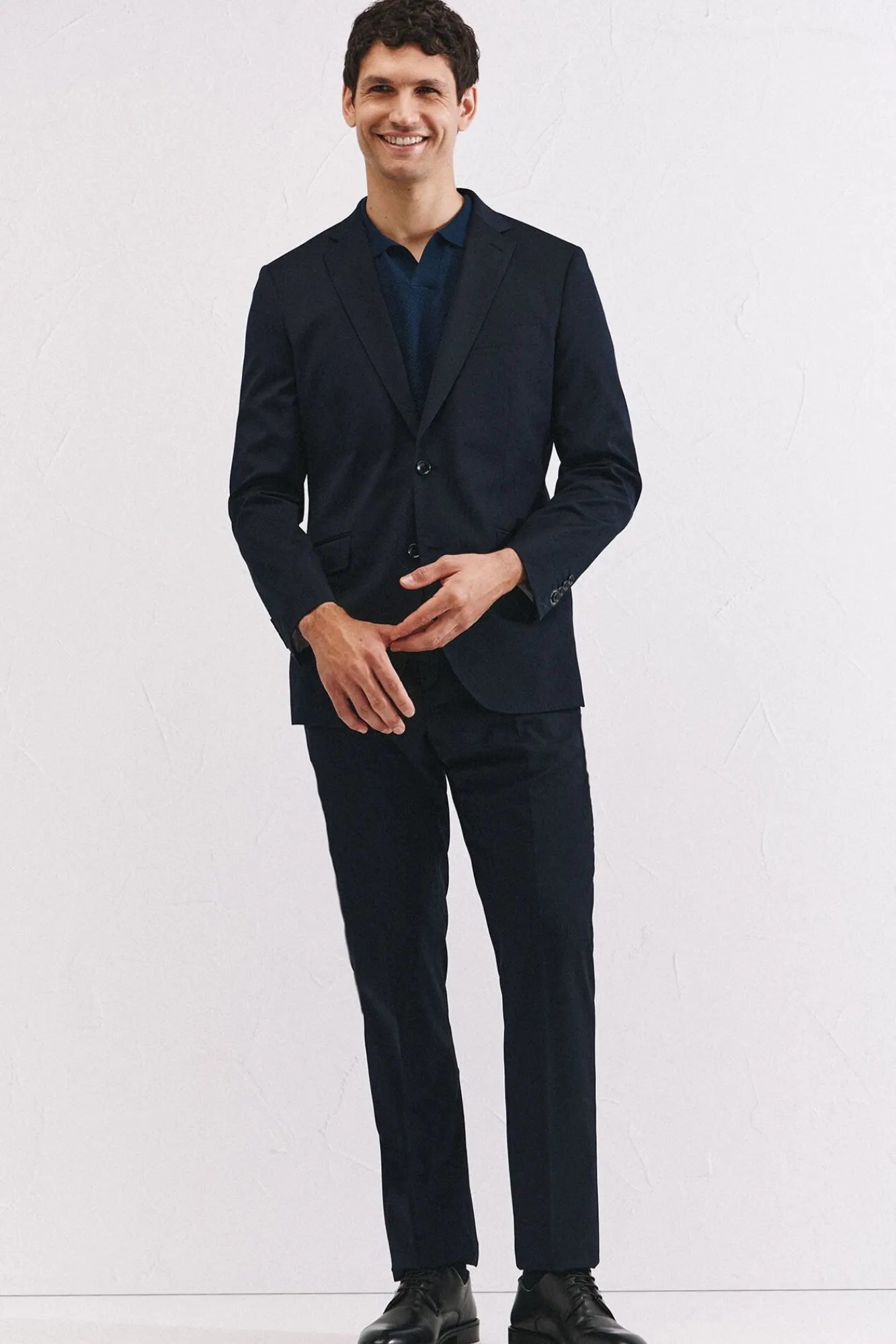 Cortefiel Calças|Calças Clássicas-Liso Coolmax lisas Azul