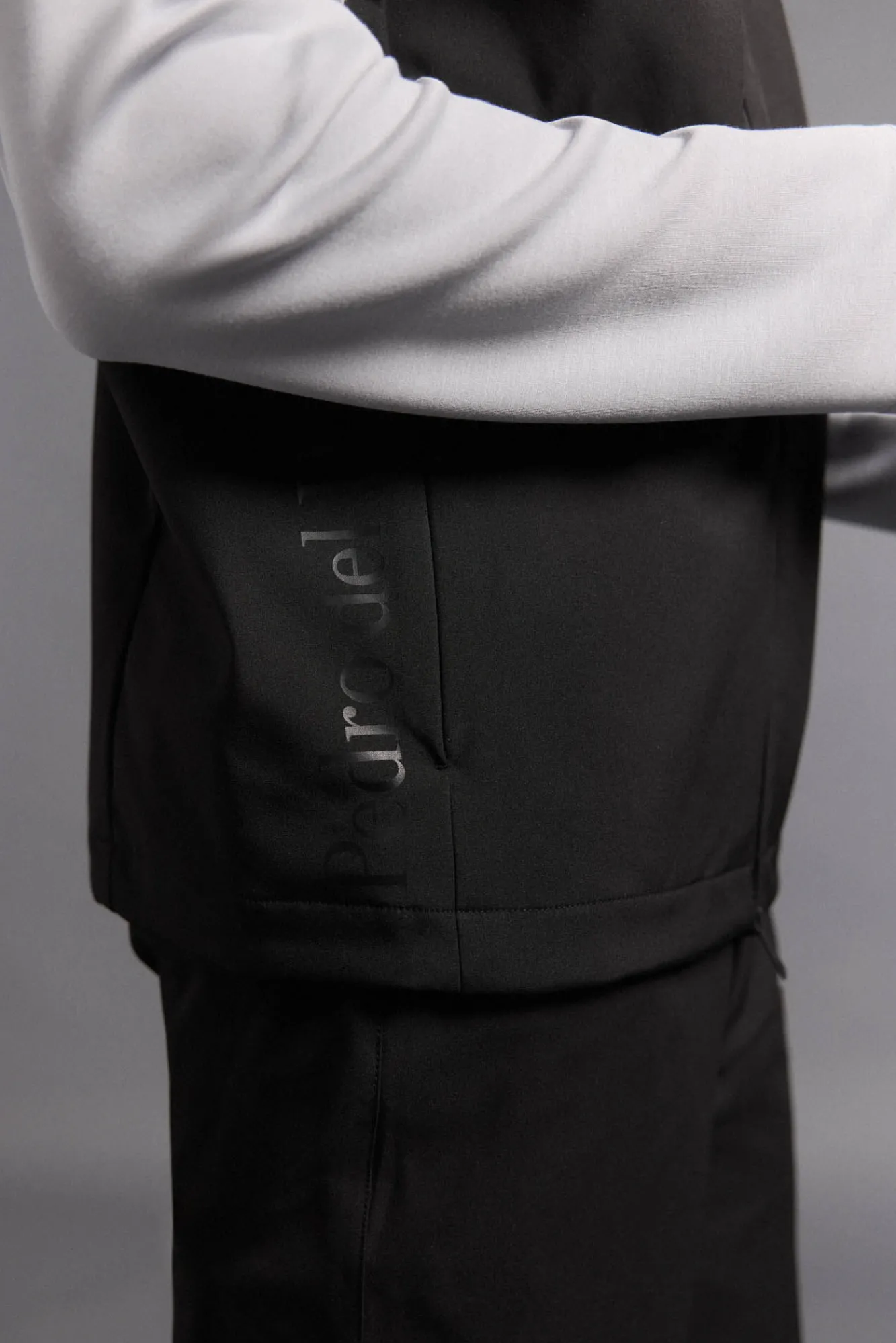 Pedro del Hierro Coletes|Casacos-liso de golfe Colete Preto