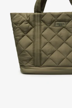 Cortefiel Malas-logo de nylon para compras gr Verde