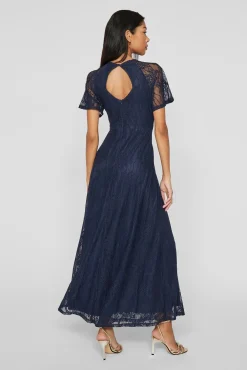 Vila Vestidos-Long party dress Azul