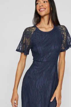 Vila Vestidos-Long party dress Azul