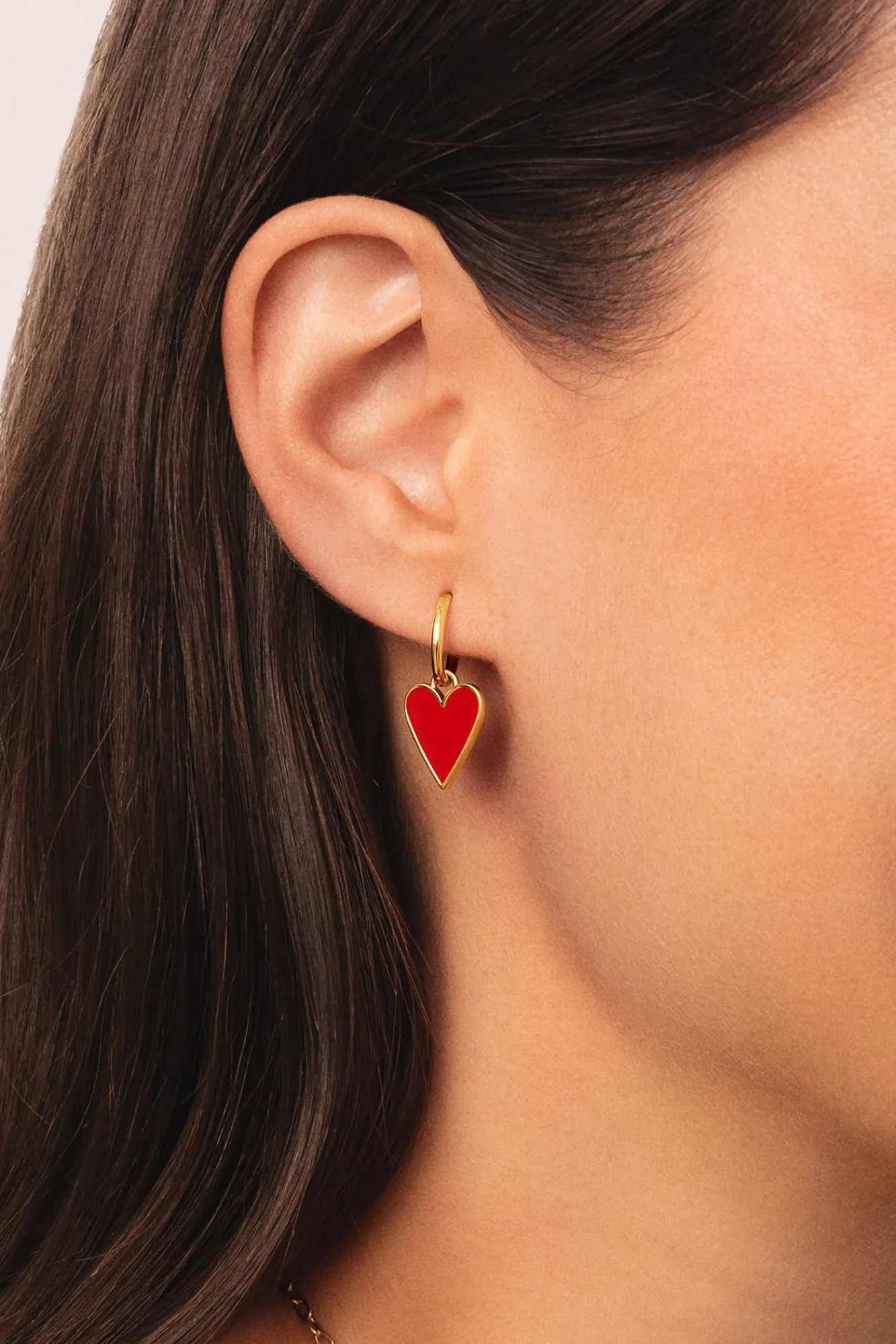 Singularu Joalharia E Bijuteria-Lovely Heart Gold Plated Earrings estampado