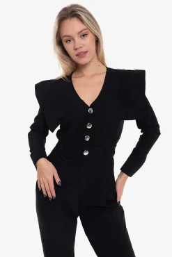 Cuplé Macacões|Vestidos-Macacão com abas laterais Preto