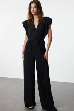 Trendyol Macacões|Vestidos-Macacão de malha preto