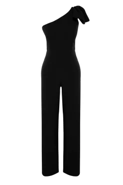 Trendyol Macacões|Vestidos-Macacão de uma manga preto