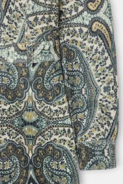 Silbon Vestidos-Macacão de veludo cotelê com estampado de caxemira Verde