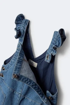 Springfield Kids Vestidos-Macacão jeans longo para meninas azul