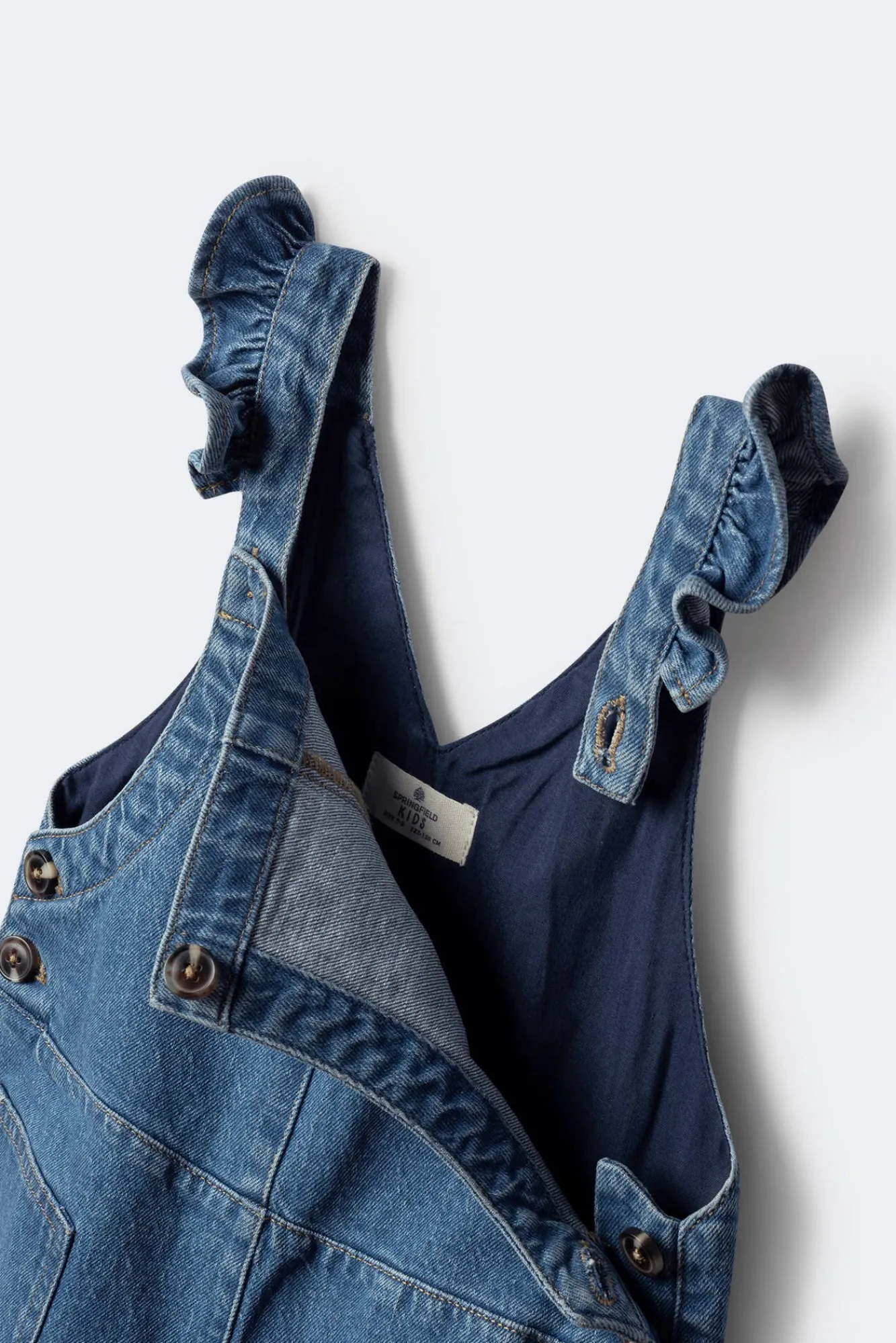 Springfield Kids Vestidos-Macacão jeans longo para meninas azul