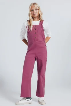 Springfield Kids Vestidos-Macacão longo com babados para meninas rosa