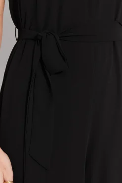 Trendyol Macacões|Vestidos-Macacão longo de chiffon preto