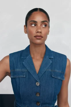 Pedro del Hierro Macacões-Macacão reto com detalhe de bolso Azul