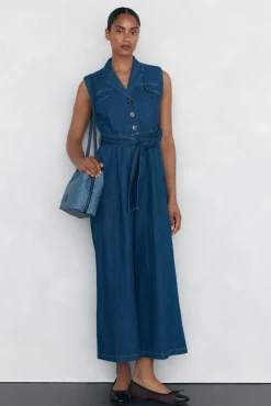 Pedro del Hierro Macacões-Macacão reto com detalhe de bolso Azul