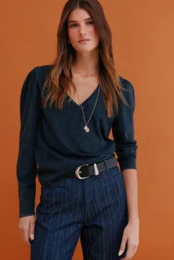 Hoss Intropia T-Shirts-Maialen. T-shirt com efeito lavado Cinzento