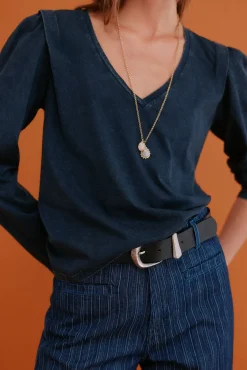 Hoss Intropia T-Shirts-Maialen. T-shirt com efeito lavado Cinzento