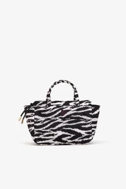 Vilanova Malas-Mala acolchoada com estampado de zebra cinzento