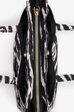 Vilanova Malas-Mala acolchoada com estampado de zebra cinzento