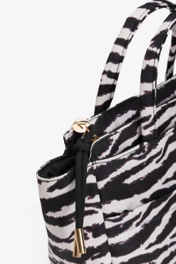 Vilanova Malas-Mala acolchoada com estampado de zebra cinzento