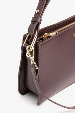 Vilanova Malas-Mala com efeito de couro e bolso Castanho