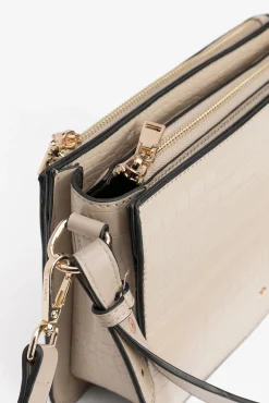 Vilanova Malas-Mala de ombro com efeito crocodilo Tostado