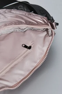 Dash and Stars Malas-Mala de ombro em nylon rosa metálico beige