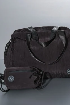 Dash and Stars Malas-Mala de viagem de nylon acetinado preto