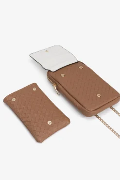 Vilanova Malas-Mala para celular texturizada em dois tons Castanho