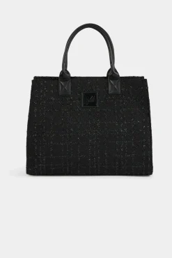 Morgan Malas-Mala tote bag de tweed Preto