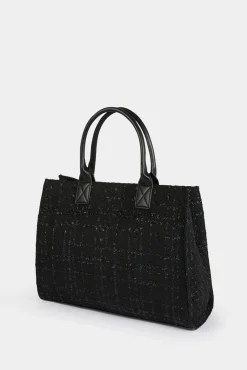 Morgan Malas-Mala tote bag de tweed Preto