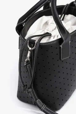 Vilanova Malas-Mala urbana com efeito couro perfurado Preto