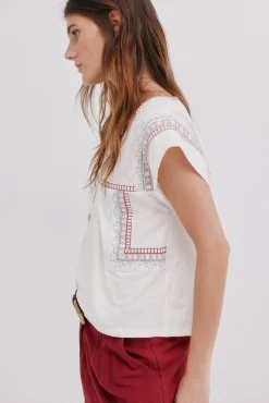 Hoss Intropia T-Shirts-Malena. T-shirt bordada Beige