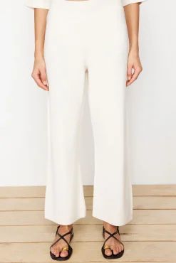 Trendyol Pijamas-Malha básico de malha cru com riscas bege