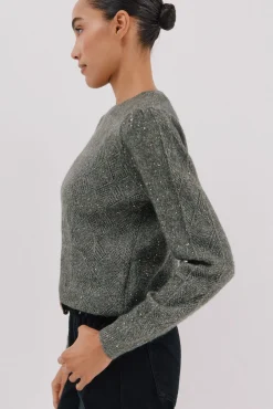 Cortefiel Camisolas-Malha com lantejoulas Verde