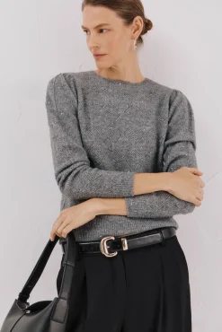 Cortefiel Camisolas-Malha com lantejoulas Cinzento