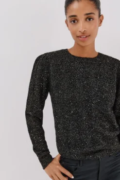 Cortefiel Camisolas-Malha com lantejoulas Preto