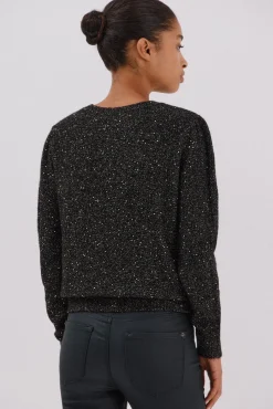 Cortefiel Camisolas-Malha com lantejoulas Preto