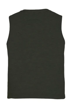 Vila Coletes-Malha de colete com botões de joia Verde